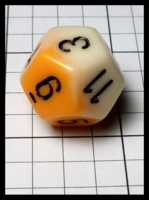 Dice : Dice - 12D - Chessex Half and Half Orange and Cream with Black Numerals - Ebay Dec 2014